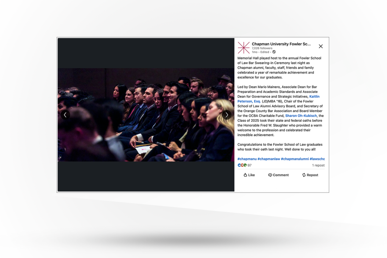 Social media card showing the audeince at the event